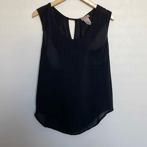 Black dressy open back tank